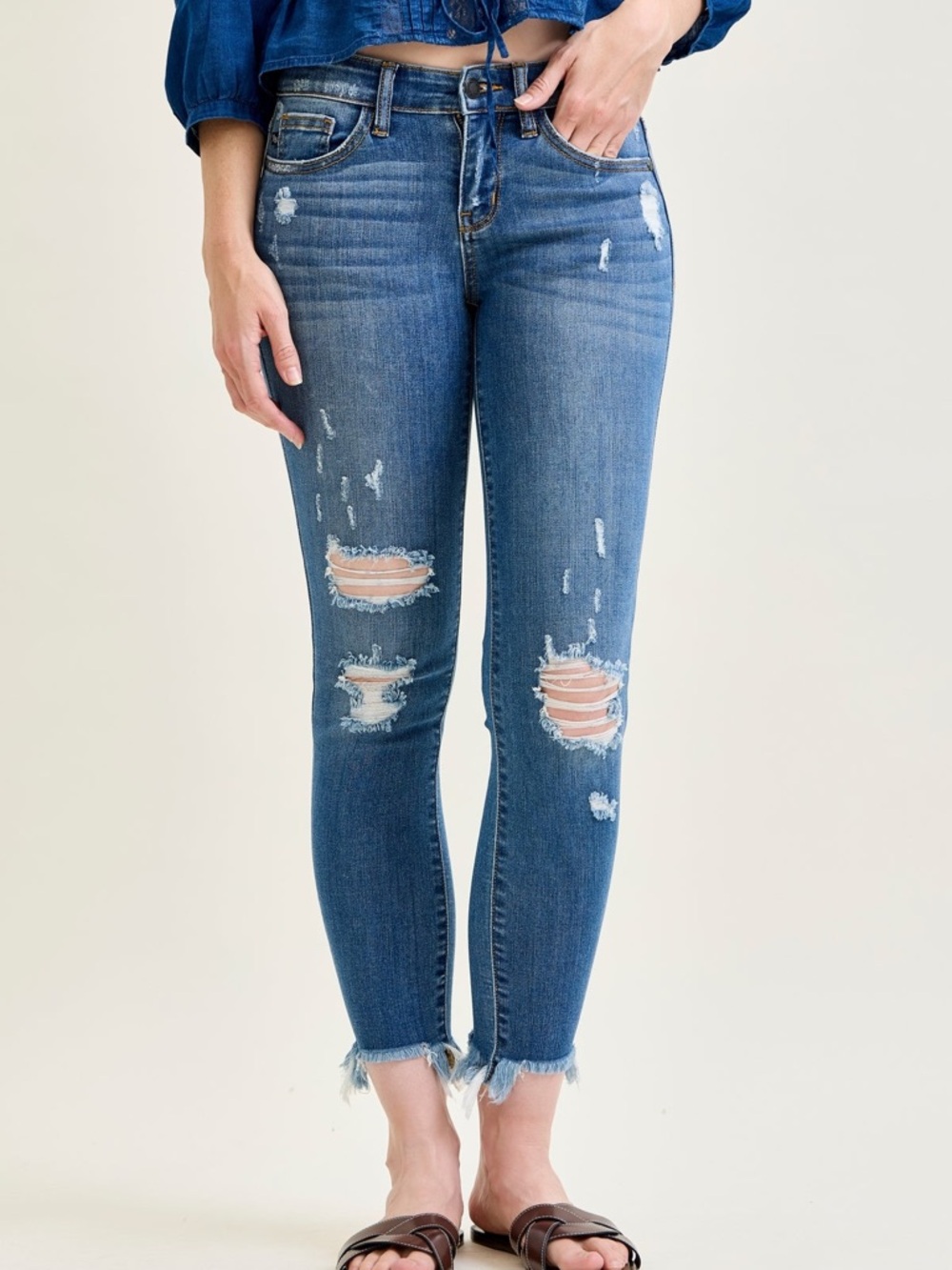 Women's Distressed Skinny Jeans - Judy Blue